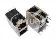 Stacked 2x1 RJ45 Connector W/transformer 1000 Base-T W/LED
