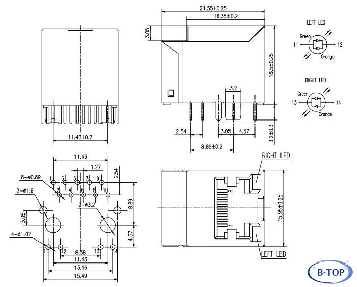 Single Port Vertical RJ45 Jack for Gigabit Vertical RJ45